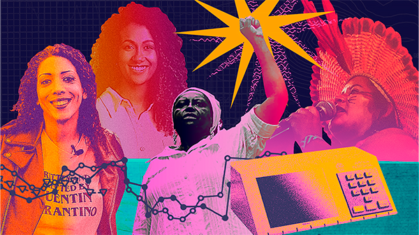 Vanda Pinedo, Eunice Antunes Kerexu, Carla Ayres, Lirous Ávila, Fabiana Pinto e Bia Vargas