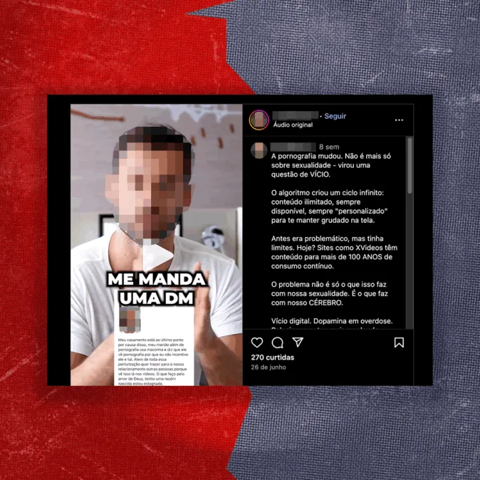 posts do instagram que exemplificam perfis que tratam a pornografia e o uso de vibradores como vício